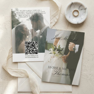Anúncio Casamento Minimalista Já Casados 2 Foto Código QR 