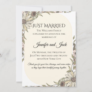 Anúncio Casamento Moderno Boho com Arte de Flores Silvestr