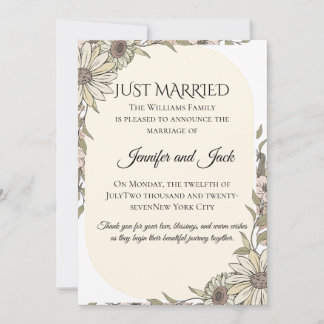 Anúncio Casamento Moderno Boho com Arte de Flores Silvestr