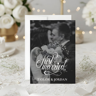 Anúncio Casamento Moderno Foto Personalizada Obrigado pelo