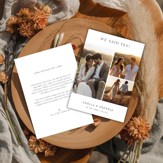Anúncio Casamento Moderno Fugitivo Nós Dissemos Sim Foto d (Criador carregado)