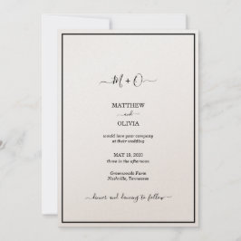 Anúncio Casamento Monograma de Caligrafia Elegante Moderna