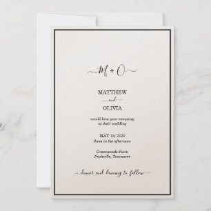 Anúncio Casamento Monograma de Caligrafia Elegante Moderna