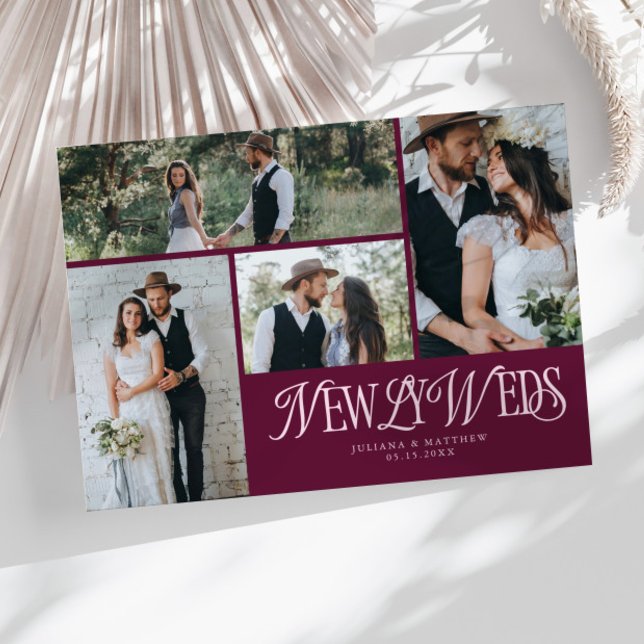 Anúncio Casamento Multifotográfico de Cranberry Newlyweds (Criador carregado)