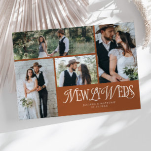 Anúncio Casamento Multifotográfico de Terracotta Newlyweds