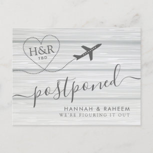 Anúncio Casamento na Praia Reagendado Cartão Postal de Táb