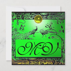 Anúncio CASAMENTO PÁSSAROS DE AMOR MONOGRAMA preto amarelo