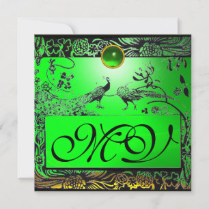 Anúncio CASAMENTO PÁSSAROS DE AMOR MONOGRAMA preto amarelo