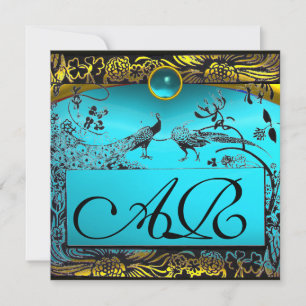 Anúncio CASAMENTO PÁSSAROS DE AMOR MONOGRAMA preto amarelo