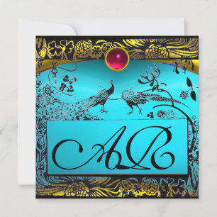 Anúncio CASAMENTO PÁSSAROS DE AMOR MONOGRAMA preto amarelo