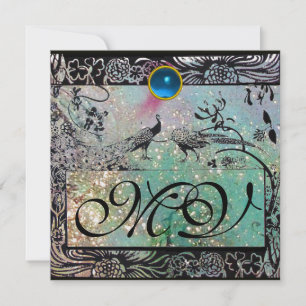 Anúncio CASAMENTO PÁSSAROS DE AMOR MONOGRAMA preto verde g