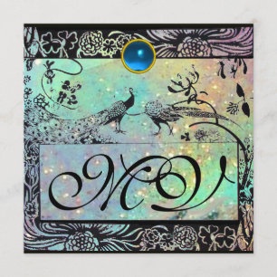 Anúncio CASAMENTO POMBOS DE AMOR MONOGRAMA preto verde azu