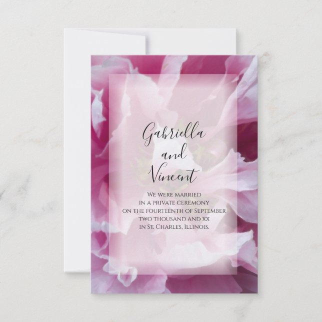 Anúncio Casamento rosa/Anúncio de Elopemento (Frente)