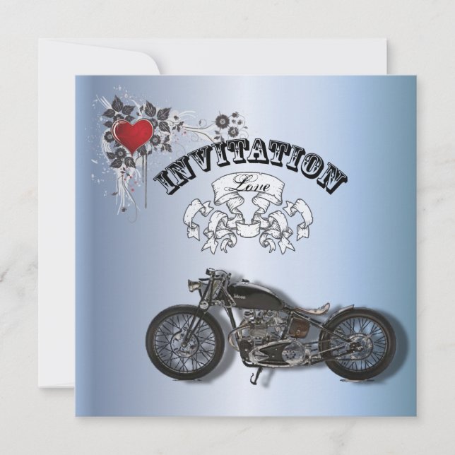 Anúncio Casamento Rustic grunge Motorcyle Biker (Frente)