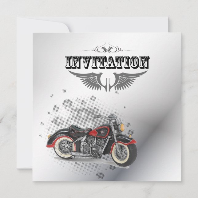 Anúncio Casamento Rústico Grunge de Motociclista (Frente)