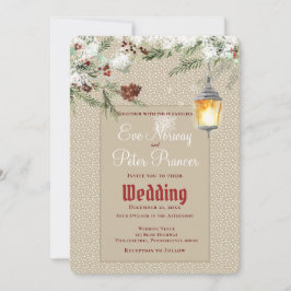 Anúncio Casamento Simples de Inverno com Lanterna e Planta