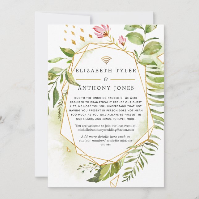 Anúncio Casamento Virtual Geométrico Crystal Greenery (Frente)