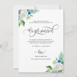 Anúncio Casamo-nos, Casamento de White Floral Casado