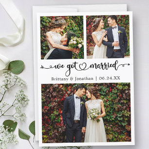 Anúncio Casamos com Calliografia Coração 3 Fotos Casamento