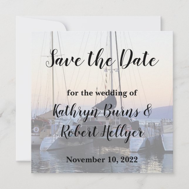 Anúncio Catamarã no Lahaina Harbor Casamento Save the Date (Frente)