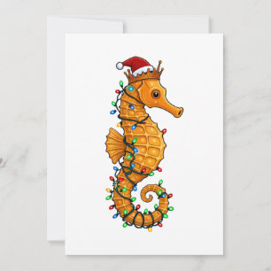 Anúncio Cavalo-Marinho Festivo Usando um Chapéu de Papai N