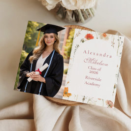 Anúncio Celebração de Graduação com Flor Silvestre Elegant