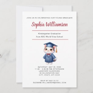 Anúncio Celebração De Graduação De Garota Com Gato