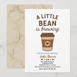 Anúncio Chá de Bebê Café Neutro Marrom e Branco Fofo