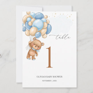 Anúncio Chá de fraldas dos Balões Azuis de Urso Número 5" 