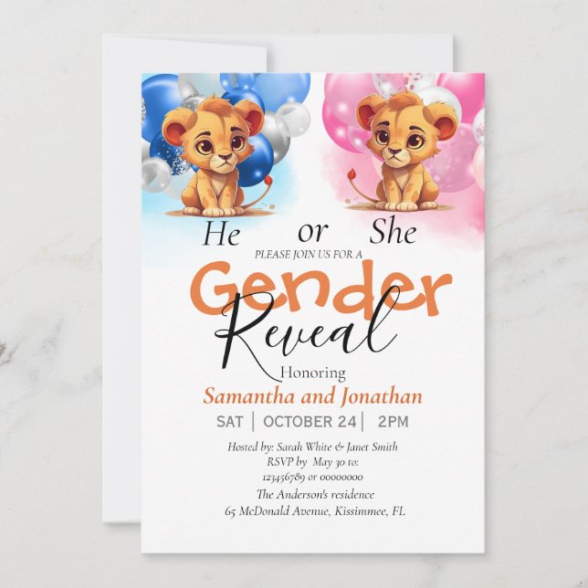 Anúncio chá de fraldas ou gênero (Frente)