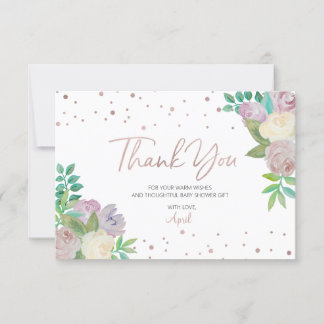 Anúncio Chá de fraldas Suave Floral Bebê Espelho Obrigado