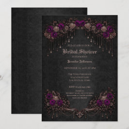Anúncio Chá de noiva gótico floral elegante