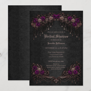 Anúncio Chá de noiva gótico floral elegante