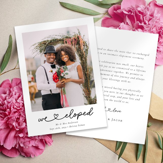 Anúncio Chamado de Coração Moderno Caligrafia Nós Fugimos  (Criador carregado)