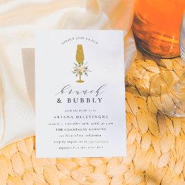 Anúncio Champagne Dourada Watercolor Brunch e Bubble