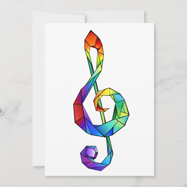 Anúncio Chave musical de treble em arco-íris (Frente)