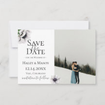 Chic Anemone Floral Foto Save The Date