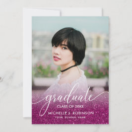 Anúncio Chic Magenta Brilho Ombre Feminino Foto Graduação
