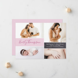 Anúncio Chic Pink Nome personalizado e colagem de fotos da