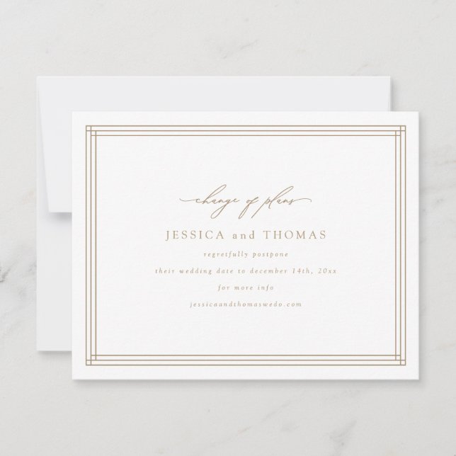 Anúncio Chic Window Casamento Adiamento Alterar a Data (Frente)