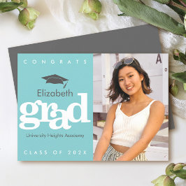 Anúncio Cinza de fotografia da turquesa boné ousada modern