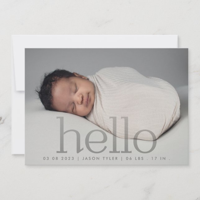 Anúncio cinza de saudação fade foto simples e moderna (Frente)