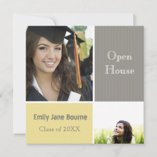 Anúncio Cinza e Imagens de Mais velho Amarelo Classe de 20