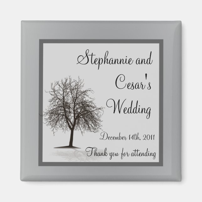 Anúncio Cinzas com Íman de 2"x2" Neve de inverno (Frente)