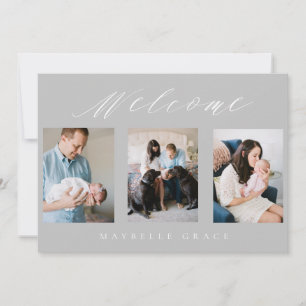 Anúncio cinzento do bebê da Multi-Foto do bebê