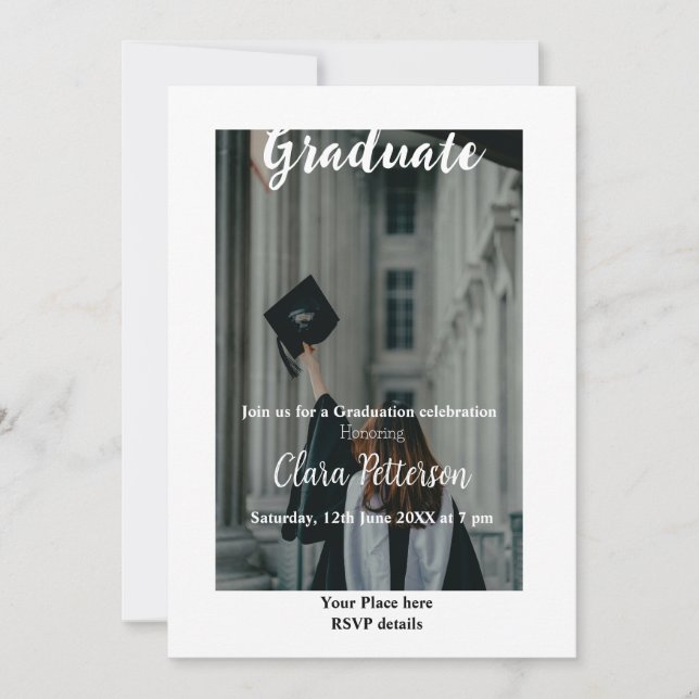 Anúncio classe branca negra clássica adiciona graduação de (Frente)