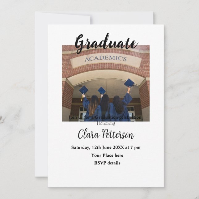 Anúncio classe branca negra clássica adiciona graduação de (Frente)