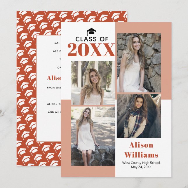 Anúncio Classe de 2023 de teracotta (Frente/Verso)