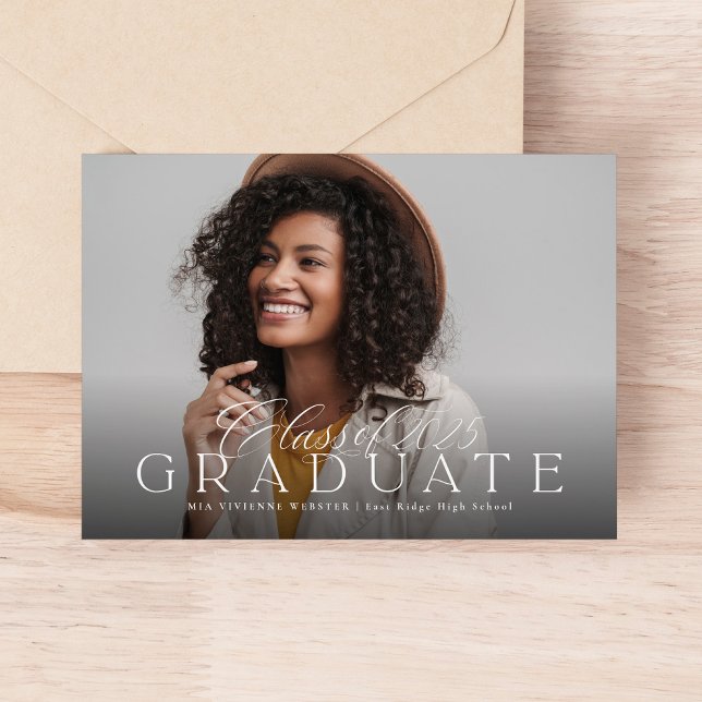 Anúncio Classe de 2025: fotografia elegante simples (Criador carregado)