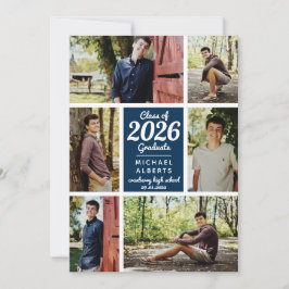 Anúncio Classe de Formando Azul de Colagem de Fotos